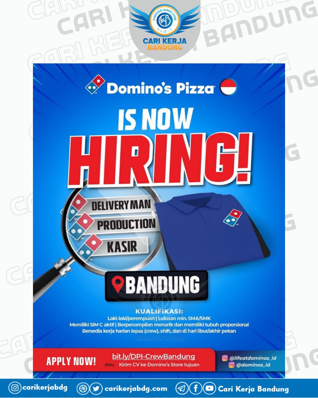 Domino's Pizza Buka Lowongan di Bandung - Cari Kerja Bandung